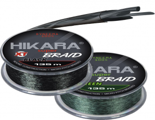Pletená šňůra Hikara XT černá, 0,27 mm x 135 m x 22,7 kg / 50 lbs