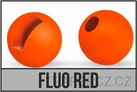 TUNGSTEN BEAD SLOTTED 2.5mm FLUO RED