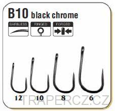Háček method feeder barbless - B10 černá chromr nr 10