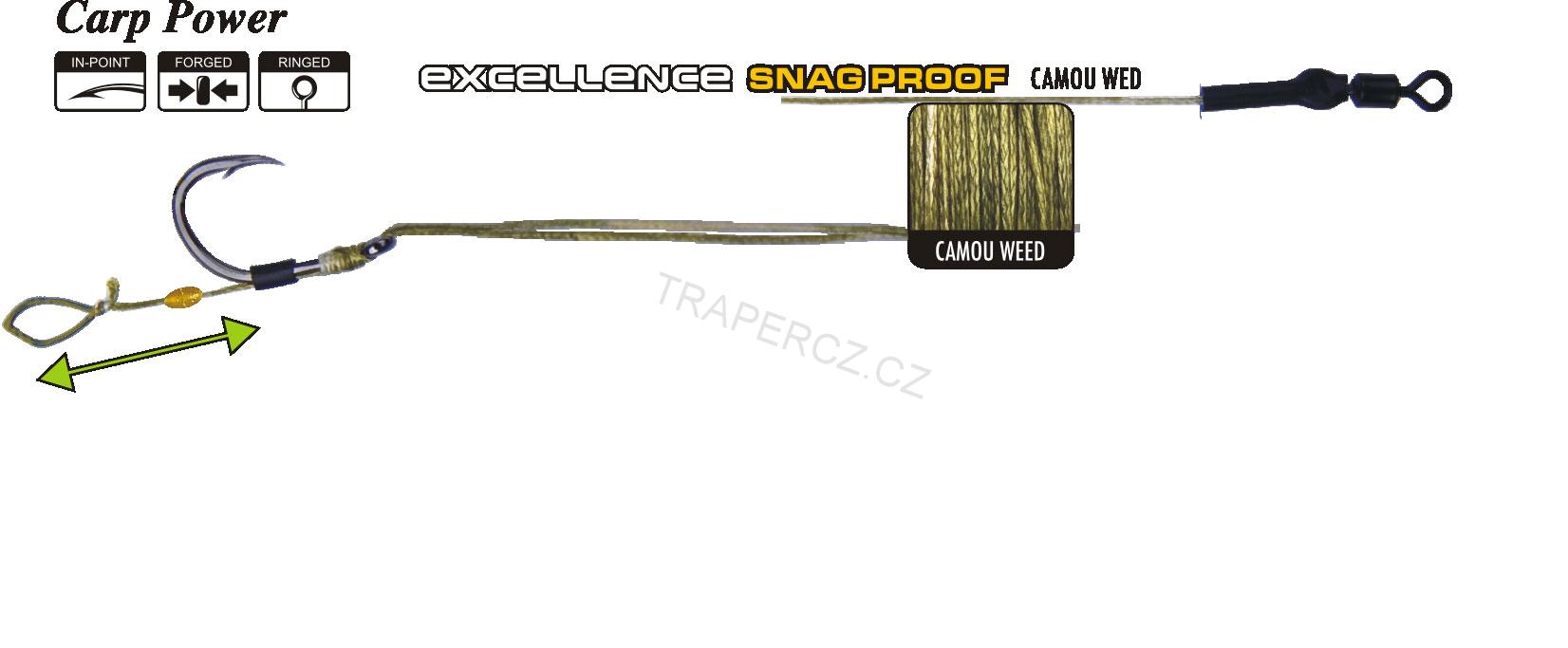 Kaprová montáž Classic Adjustable Hair Rig,  Háček č. 6 x 16 cm x 30 lbs