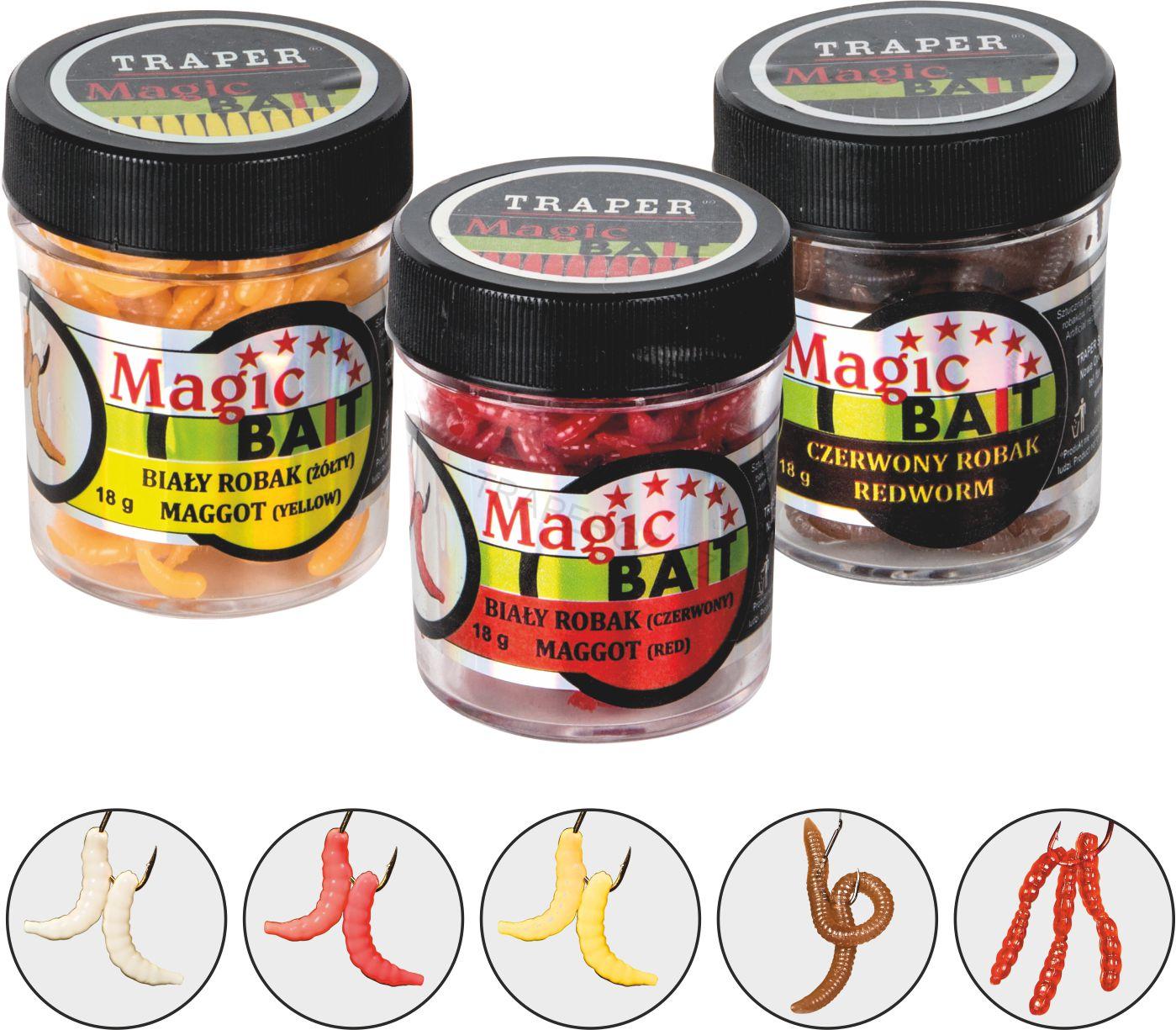 MAGIC BAIT - Bílý červ - žlutá barva , 18 g