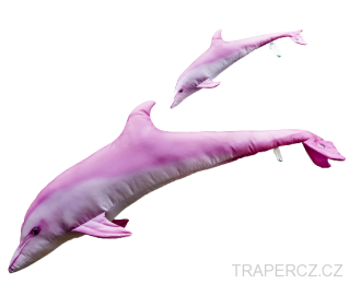 Delfín Butlonosý plyšový růžový MINI  55cm