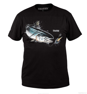 Rybářské tričko  ART SALMON BLACK XL
