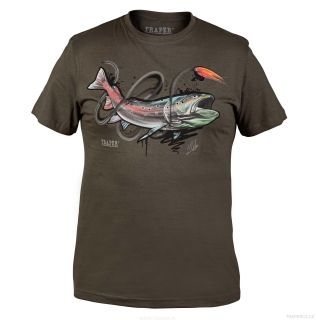 Rybářské tričko  ART HUCHO DARK KHAKI XL