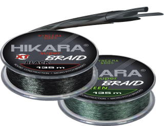 Pletená šňůra Hikara XT černá, 0,14 mm x 135 m x 10,0 kg / 22 lbs