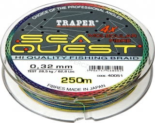 Pletená šňůra Sea Quest ,  135 m x 0,24 mm x 19,5 kg / 43,0 lbs