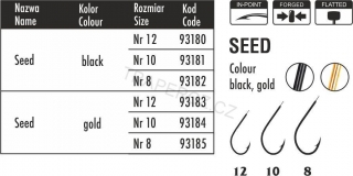 Háček Seed černý,  č.  12