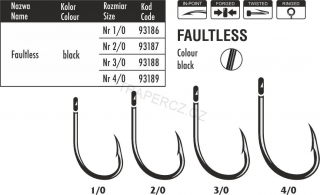 Háček Faultless černý, č.  2/0