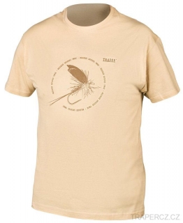 Rybářské tričko  FLY BEIGE L